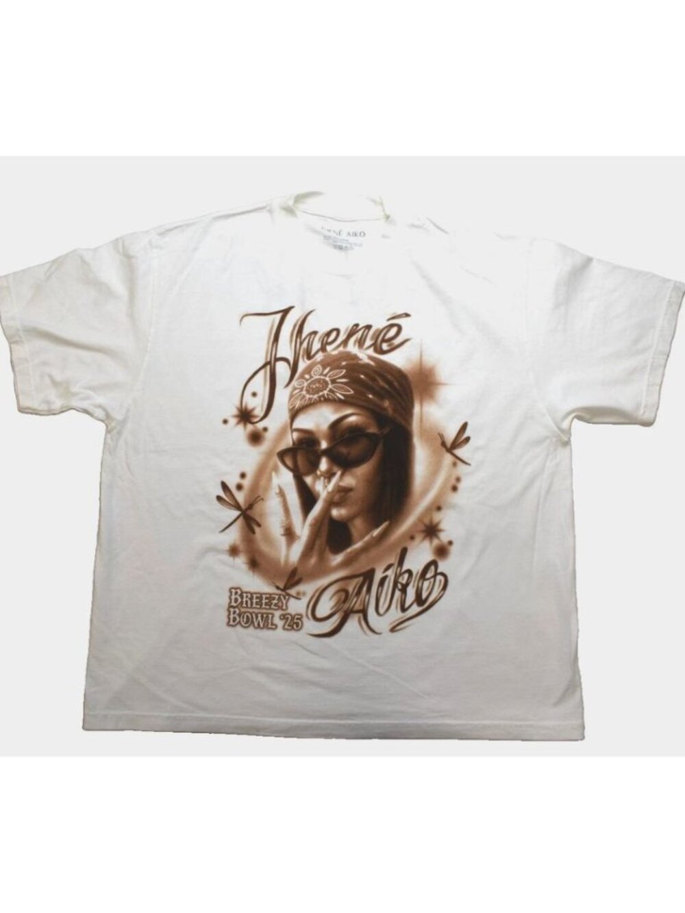 Jhene Aiko Breezy Bowl XX 2025 Tour Adult Oversized White Shirt New XL